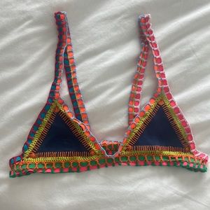 Kink Tasmin Navy Crochet Bikini Top medium